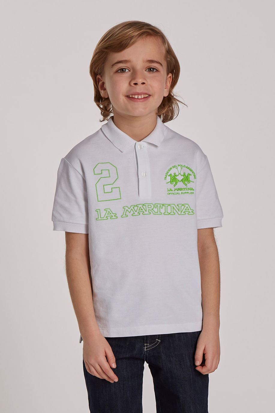 Solid short sleeve polo shirt - Kids | La Martina - Official Online Shop