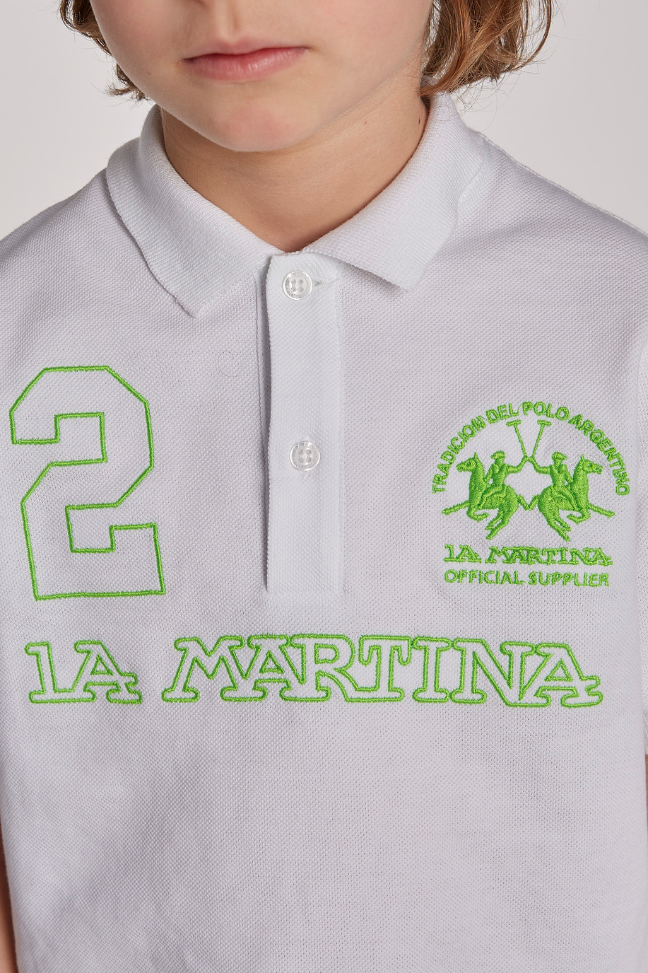 Polo uni à manches courtes - Enfant | La Martina - Official Online Shop
