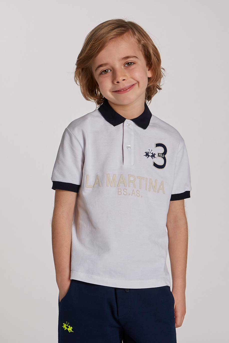 Polo uni à manches courtes - Enfant | La Martina - Official Online Shop
