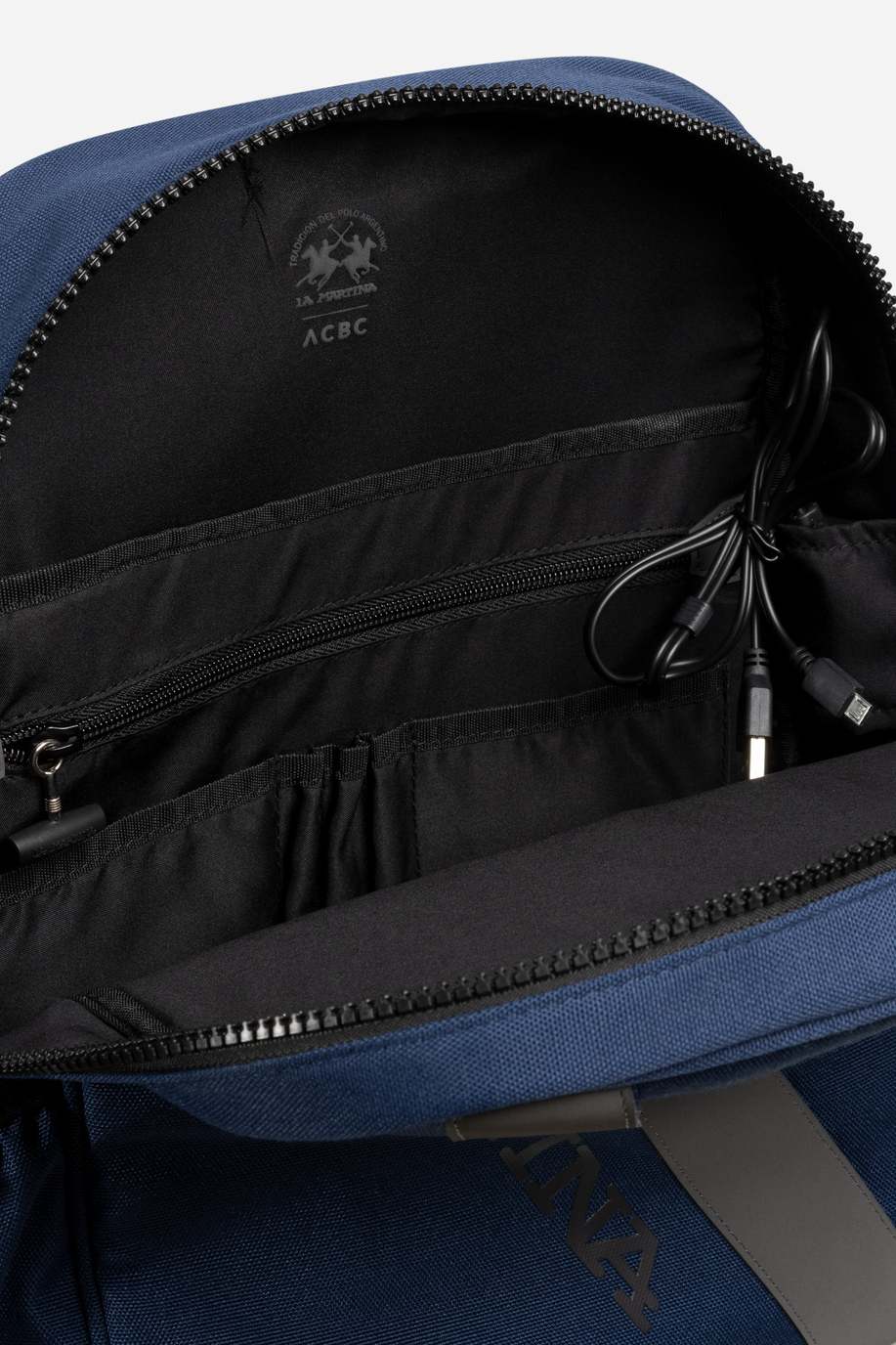 Vegan Nubuck leather and Cordura backpack - Backpacks | La Martina - Official Online Shop