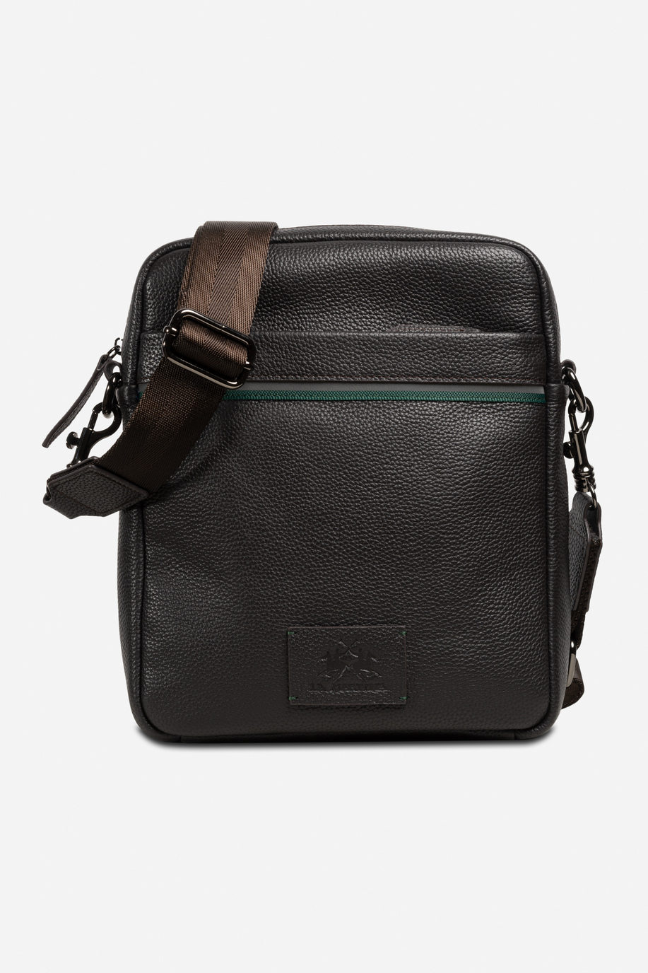 Herren Bodybag aus Leder mit Schulterriemen aus Polyesterband - test | La Martina - Official Online Shop