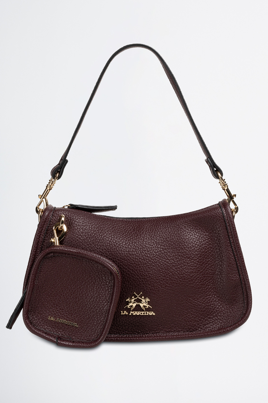 Double-shoulder bag in hammered PU fabric - Bags | La Martina - Official Online Shop