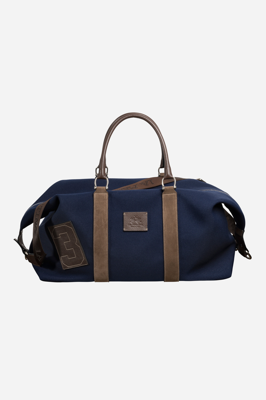 Reisetasche aus Baumwollstoff mit Ledereinsätzen - Eleganter Look für ihn | La Martina - Official Online Shop