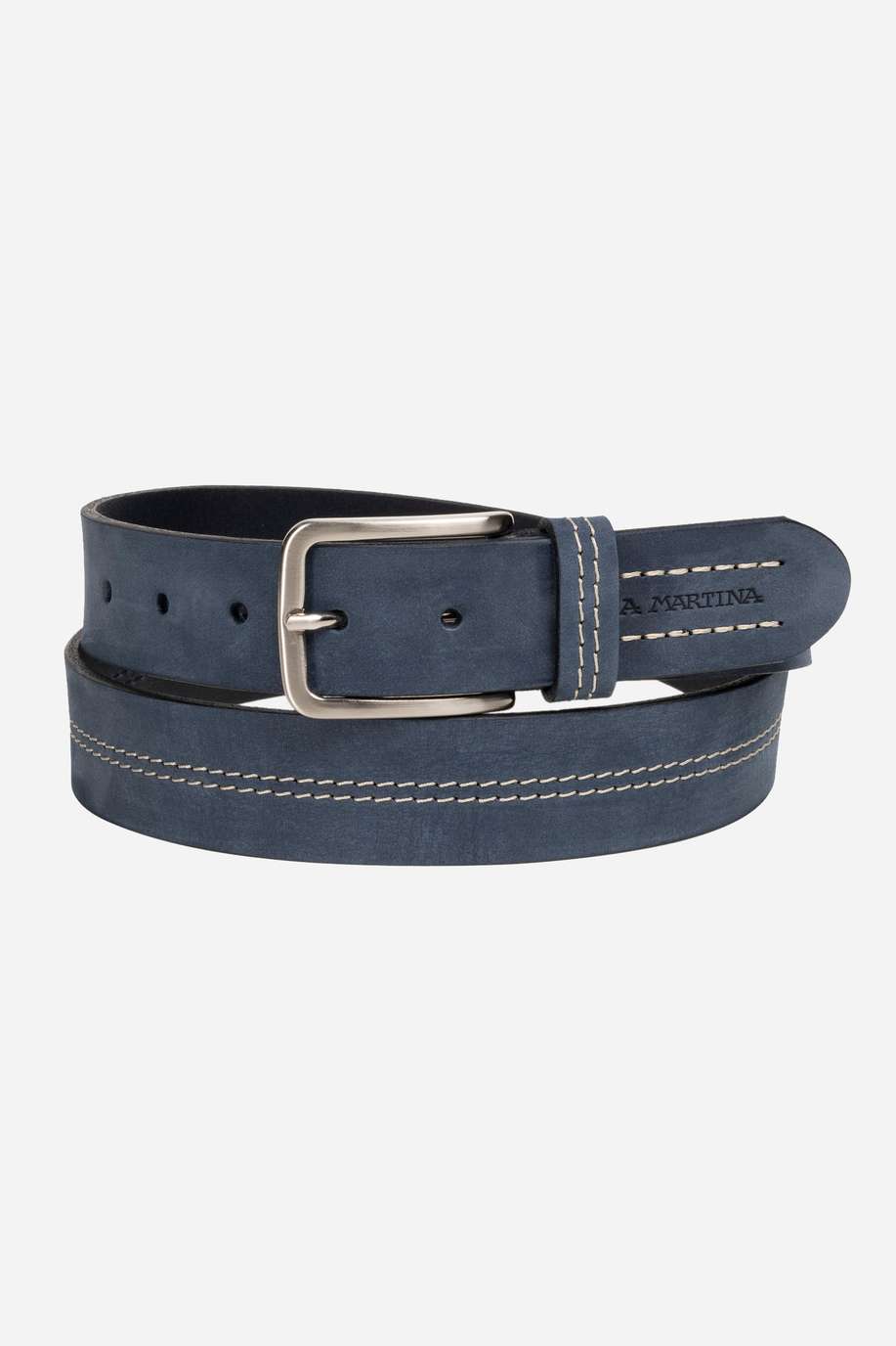 Solid blue leather men belt - Belts | La Martina - Official Online Shop