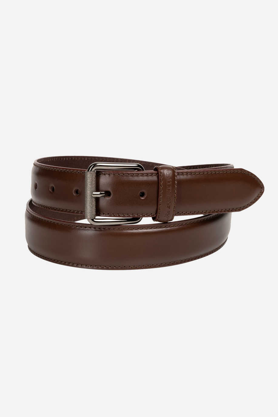 Brown solid color leather belt - Belts | La Martina - Official Online Shop