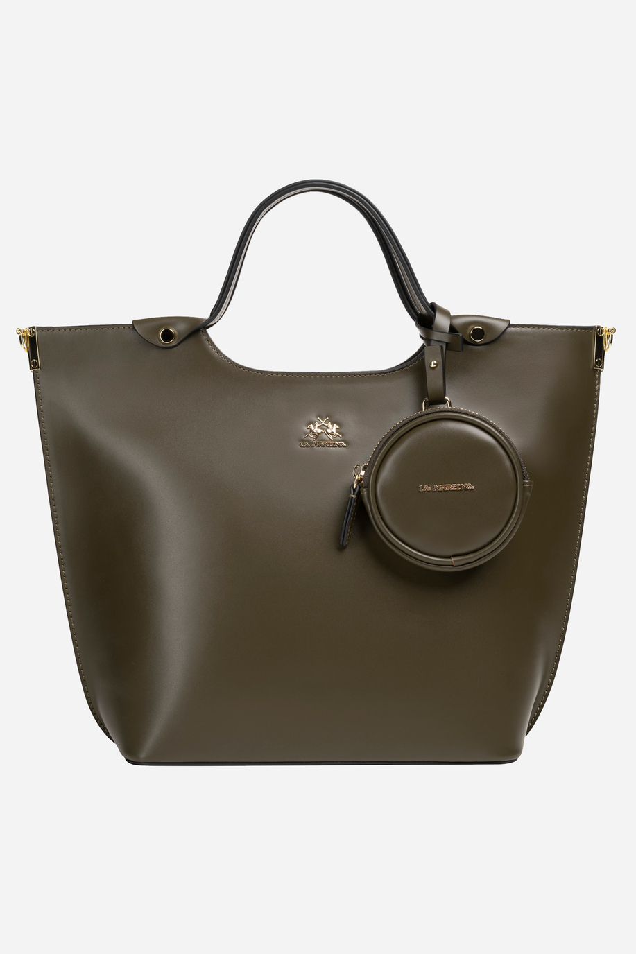 Olive green handbag in pu fabric - Guenda - Accessories for her | La Martina - Official Online Shop