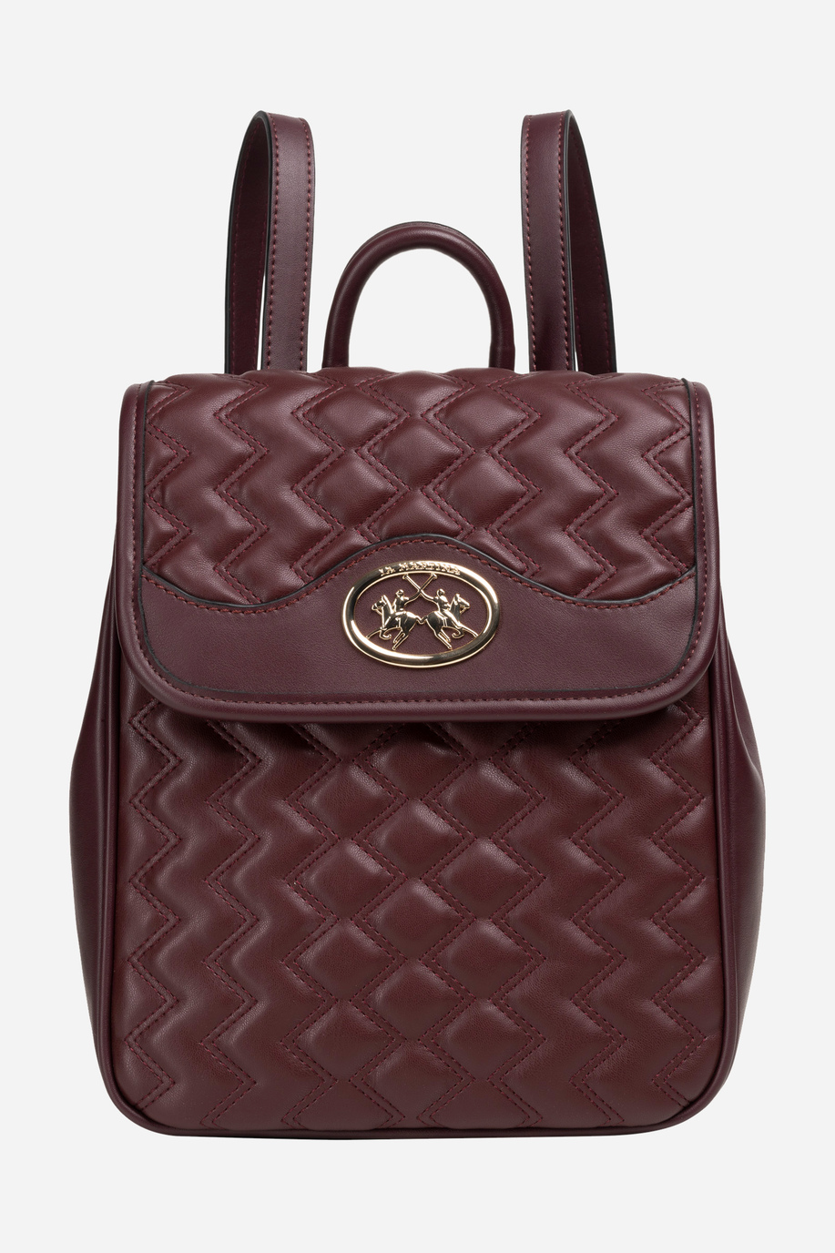 Backpack solid color burgundy fabric pu - Isabel - Monogrammed gifts for her | La Martina - Official Online Shop