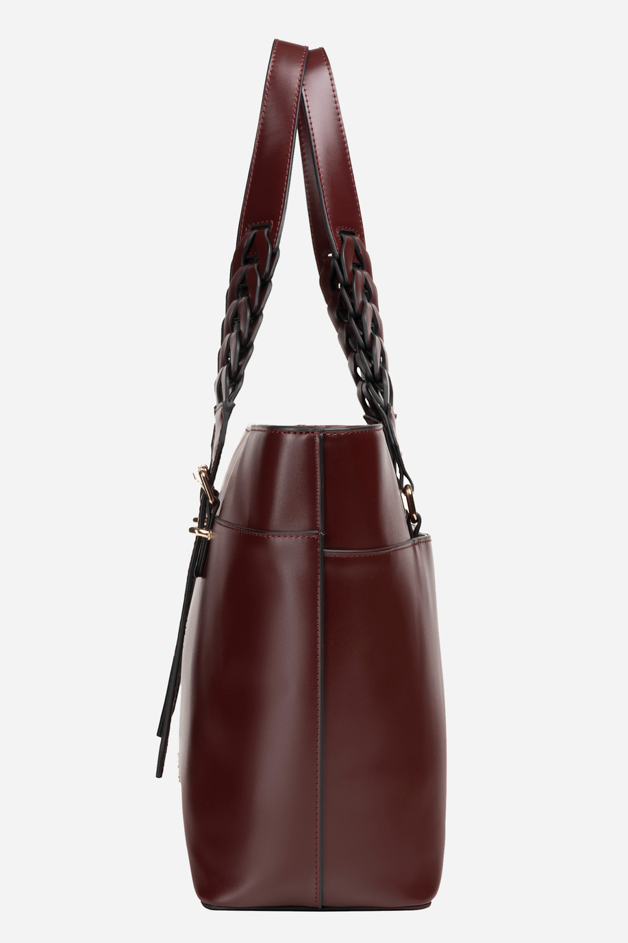 One handle bag in calf leather BURGUNDY La Martina