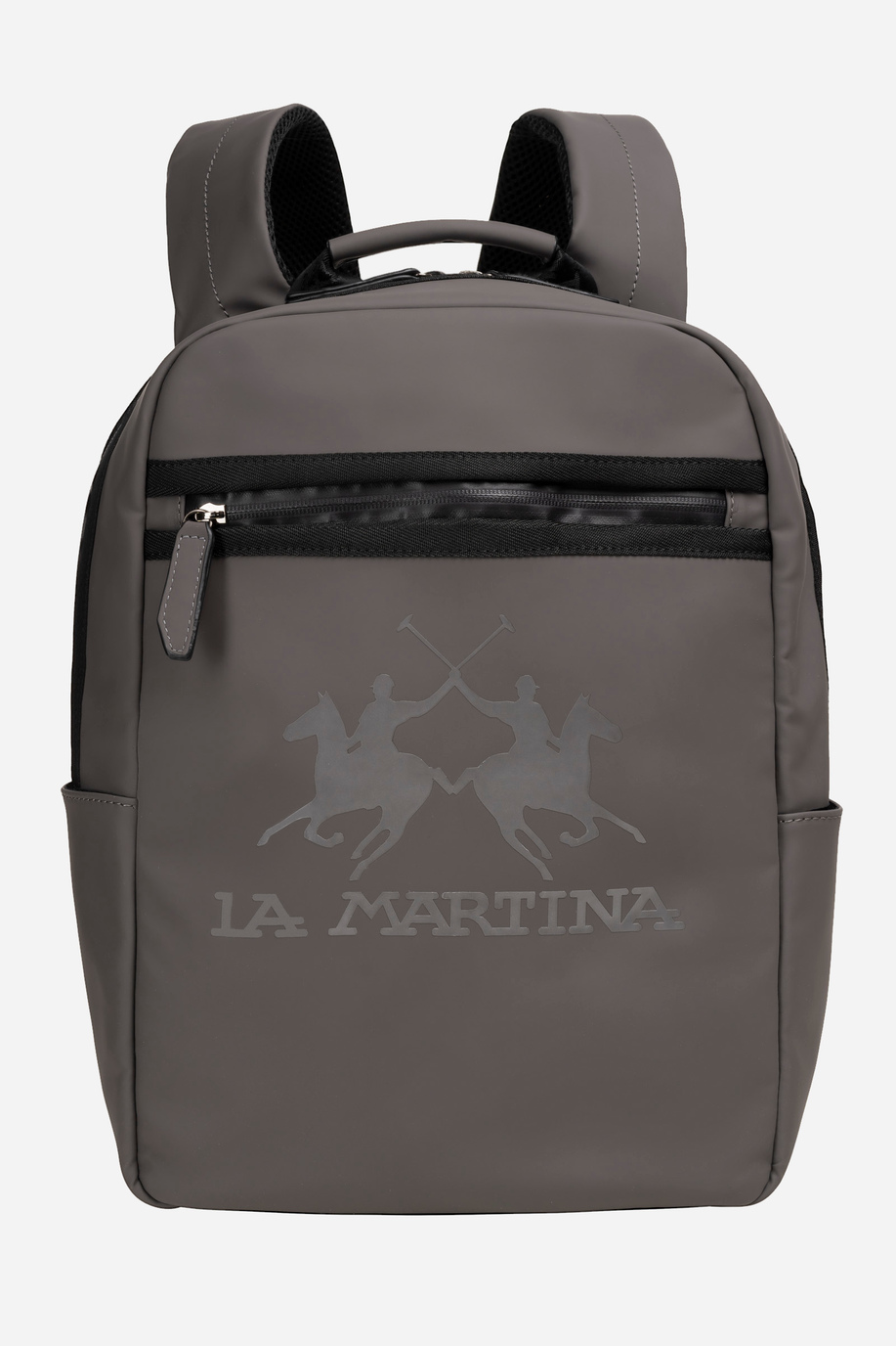 Grauer einfarbiger Rucksack aus PU-Stoff - Augusto - Rucksäcke | La Martina - Official Online Shop