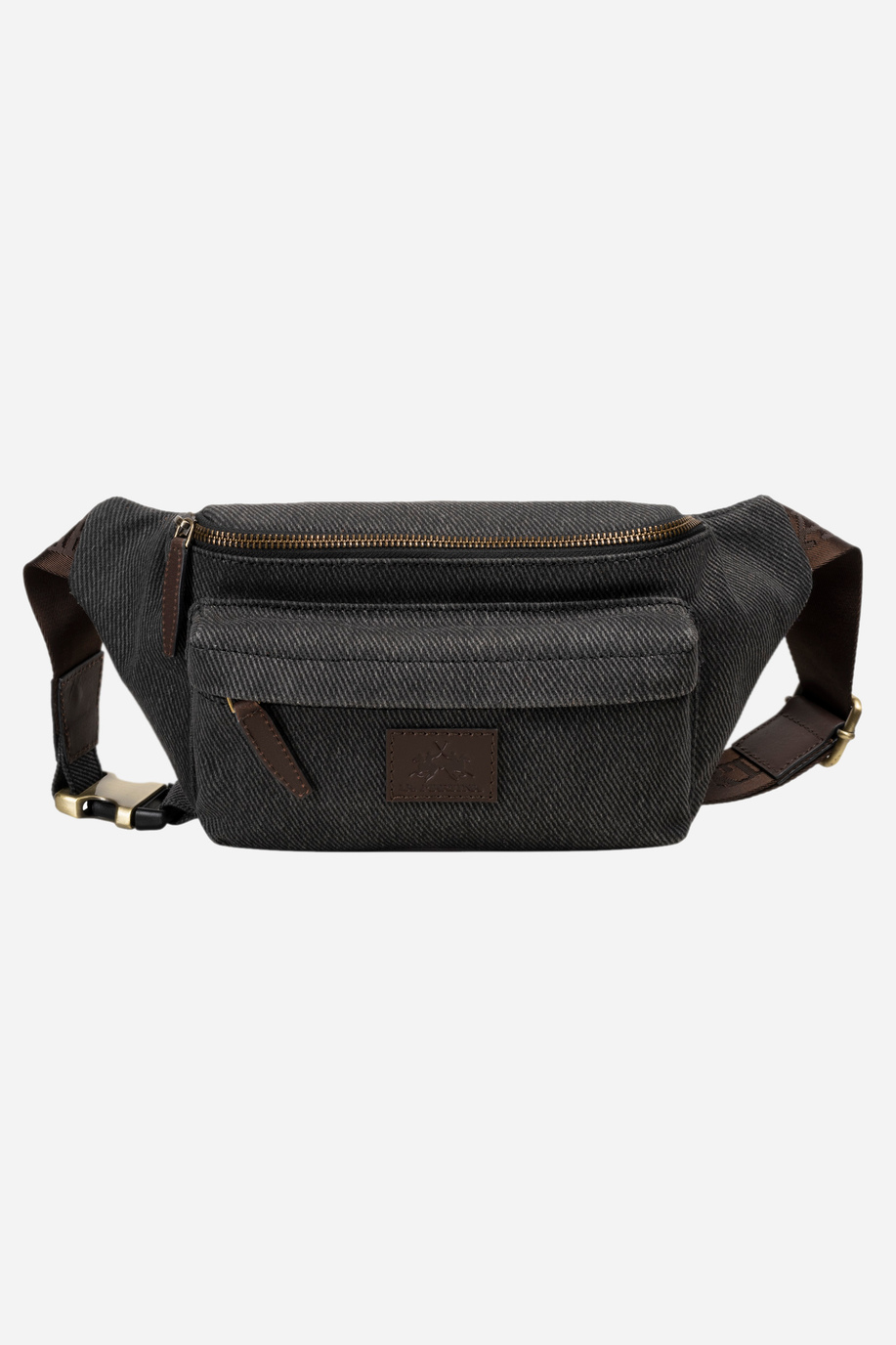 Men's bumbag in cotton and leather - Ivan - Bags | La Martina - Official Online Shop