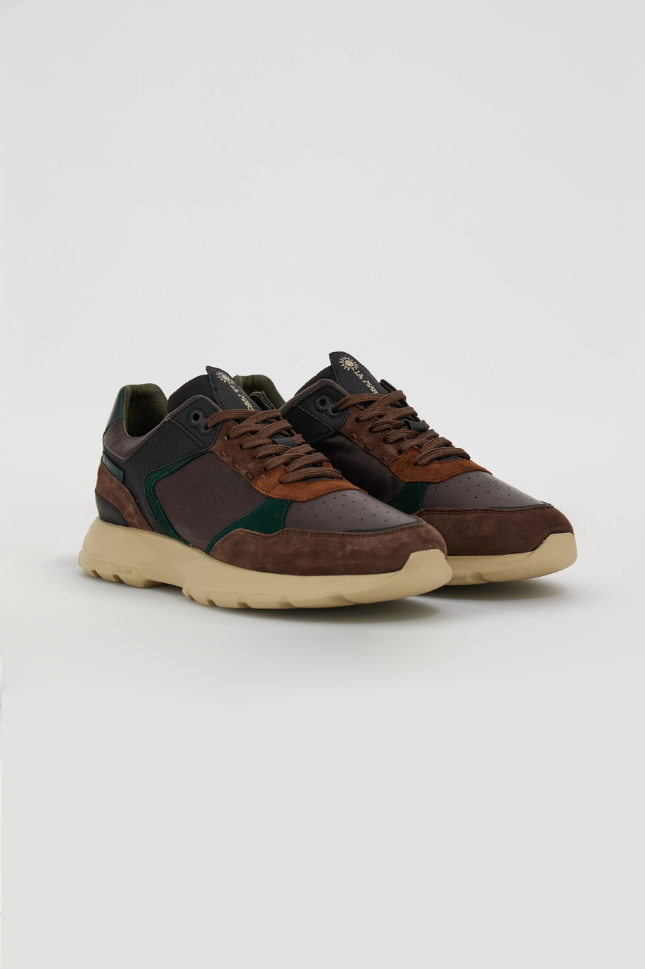Mixed leather trainers - Shoes | La Martina - Official Online Shop
