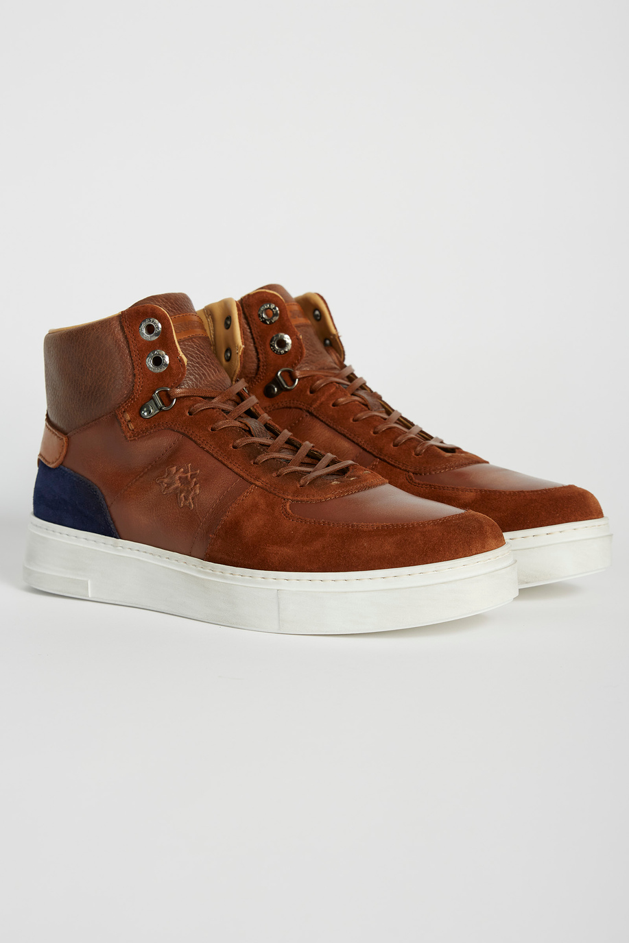 Mixed leather trainers - Casual wear | La Martina - Official Online Shop