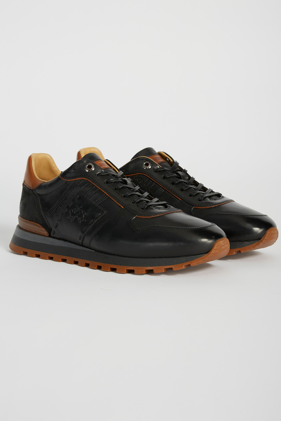 Mixed leather trainers - Sneakers | La Martina - Official Online Shop