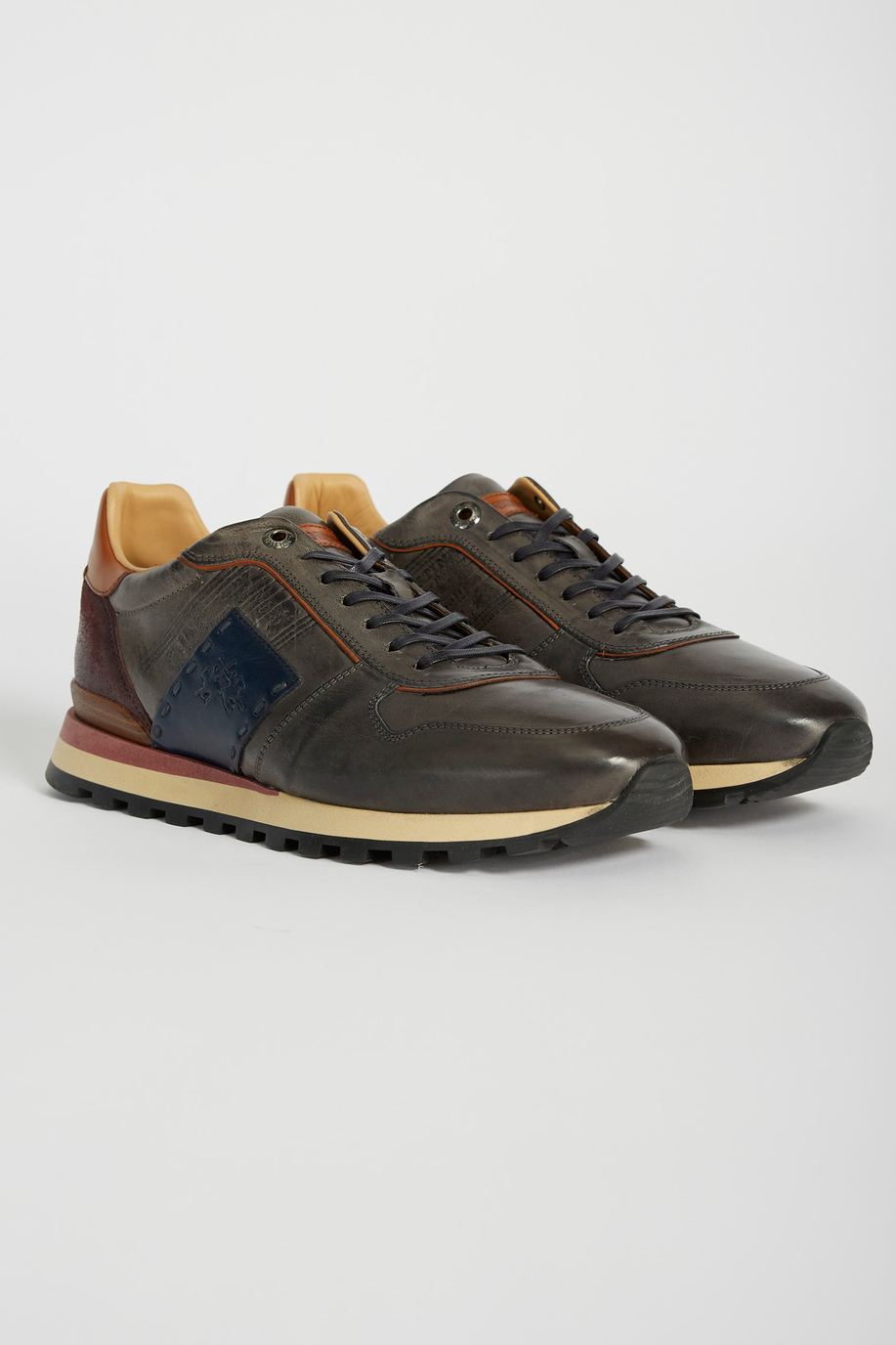 Mixed leather trainers - Footwear | La Martina - Official Online Shop