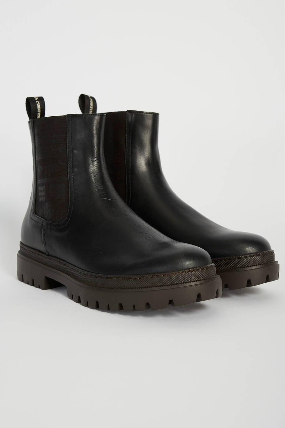 Combat boot in mixed leather - Elegant looks for him | La Martina - Official Online Shop