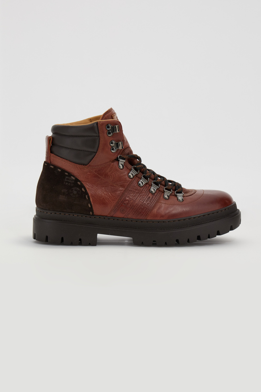 Combat boot in mixed leather - New Arrivals Men | La Martina - Official Online Shop