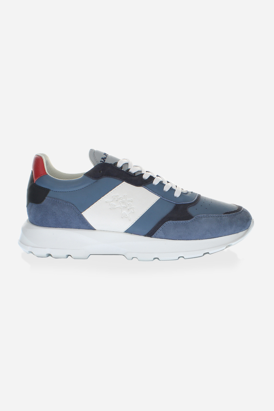 Trainers in mix of leather, fabric and suede - Preview  | La Martina - Official Online Shop