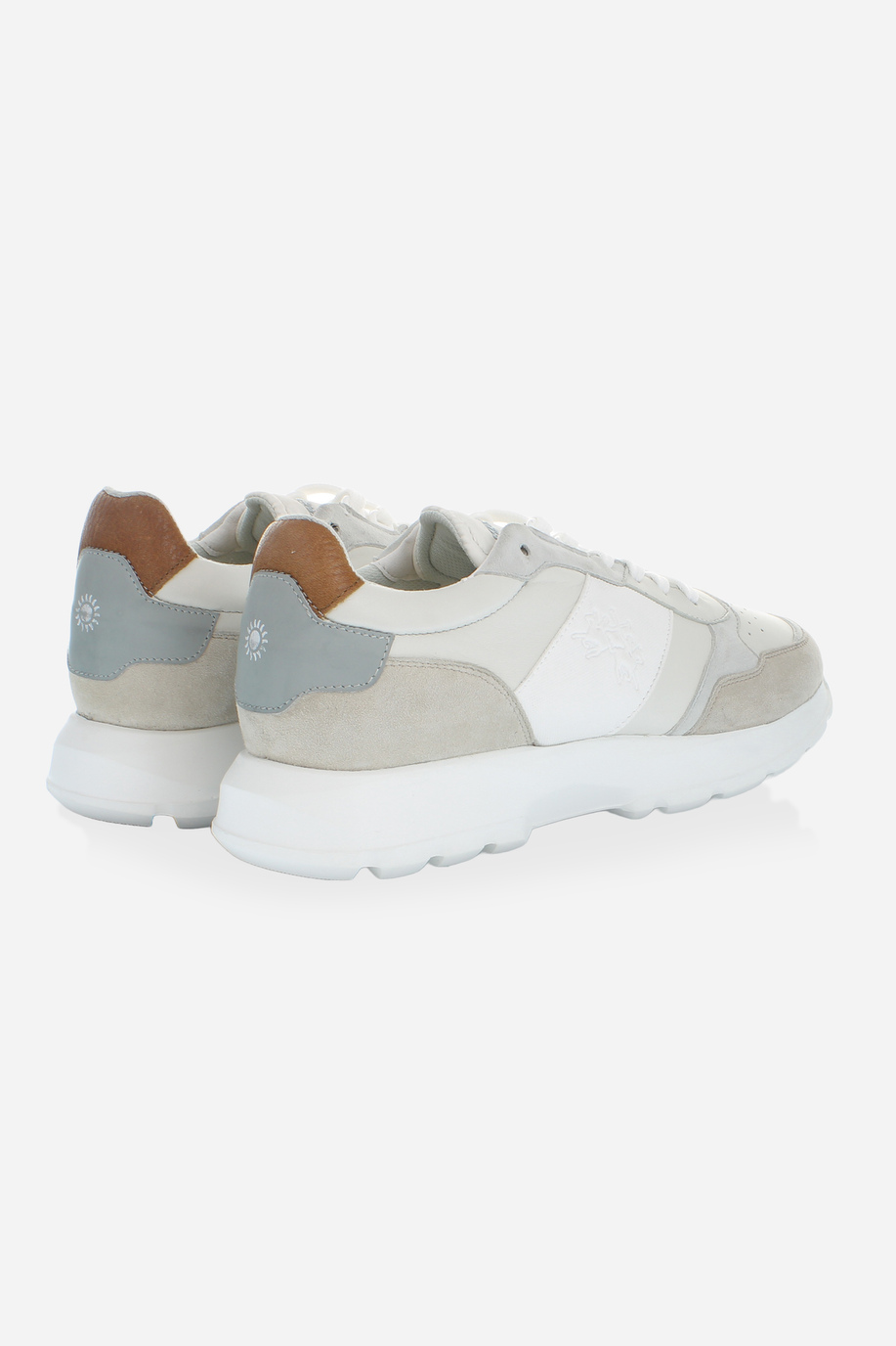 Trainers in mix of leather, fabric and suede - Preview  | La Martina - Official Online Shop