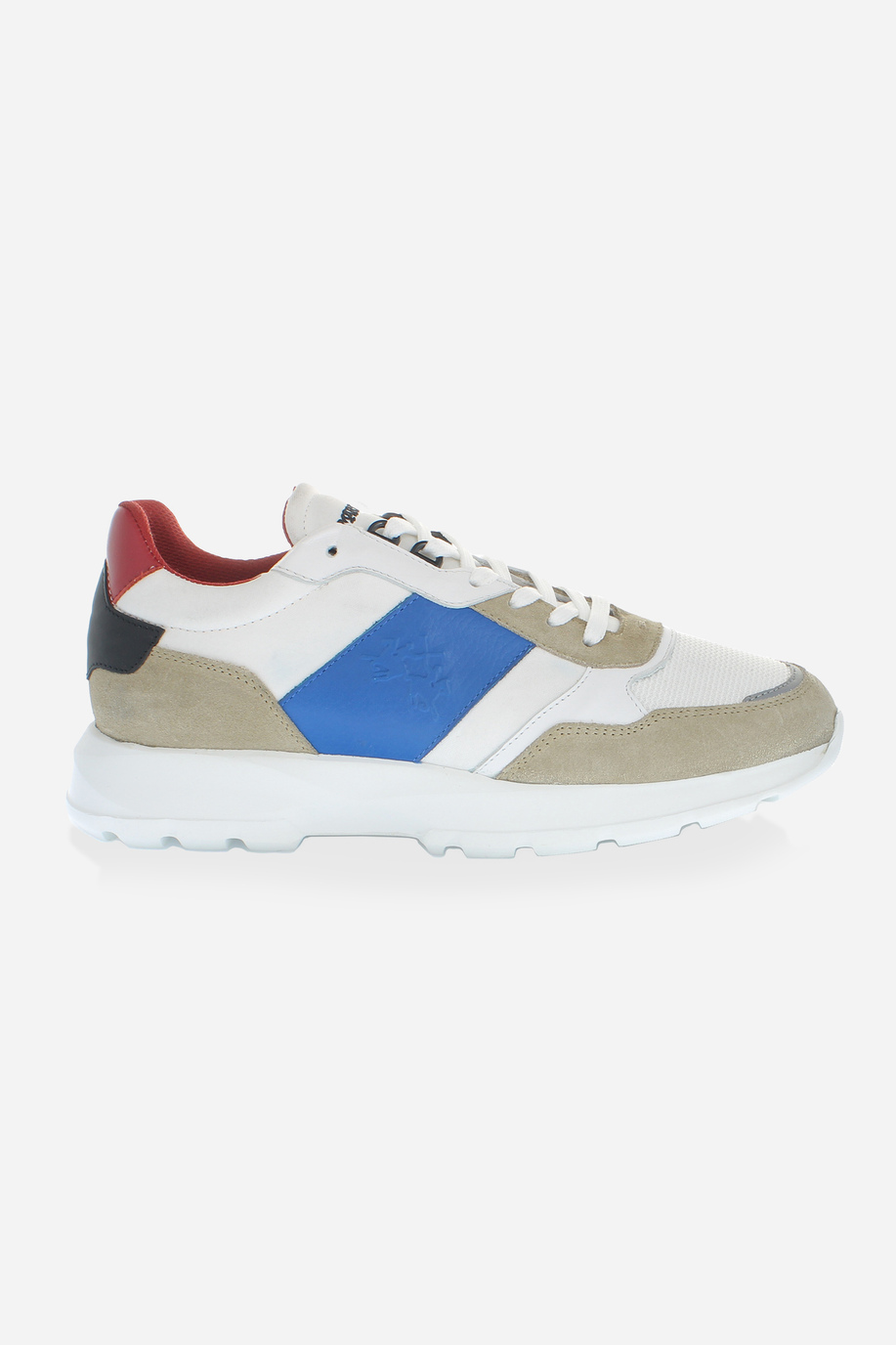 Trainers in mix of leather, fabric and suede - Sneakers | La Martina - Official Online Shop