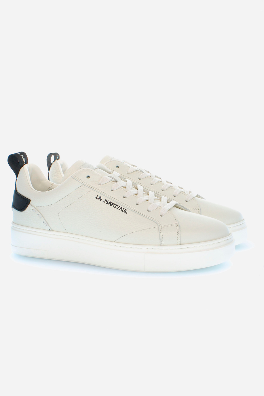 Men soft tumbled leather trainers - Sneakers | La Martina - Official Online Shop