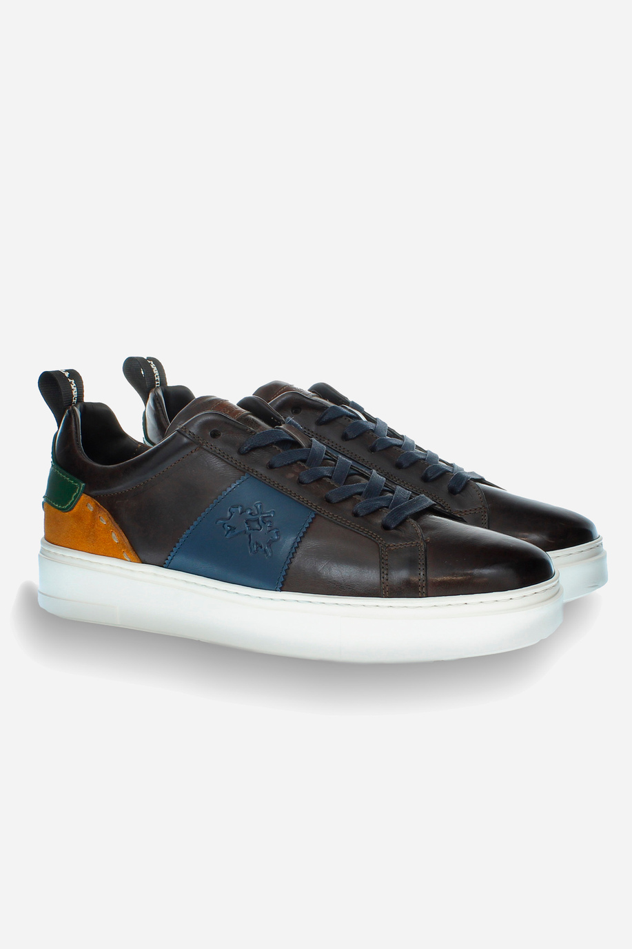 Men’s sneaker in a mix of calfskin and suede - Sneakers | La Martina - Official Online Shop