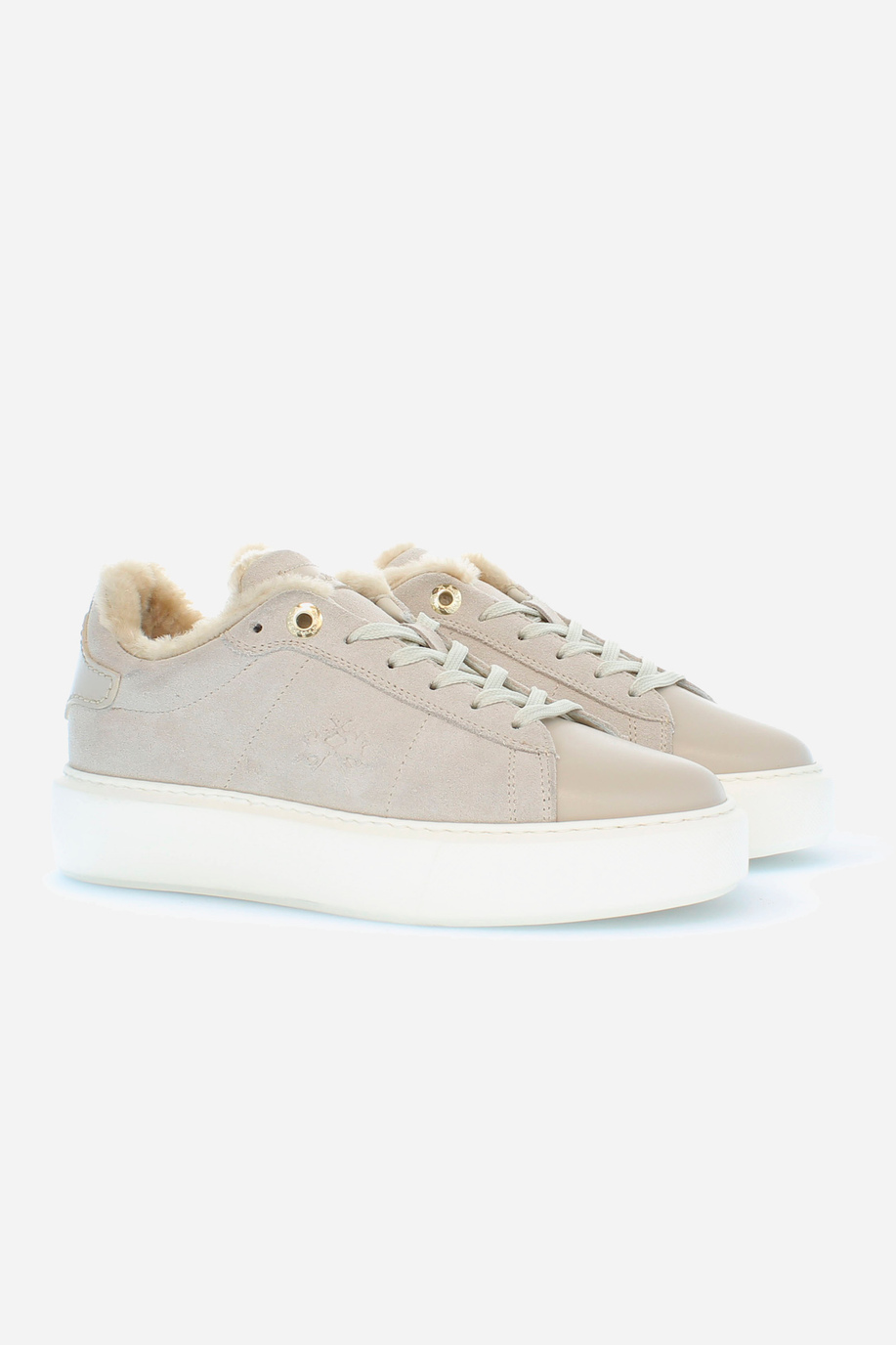 Women’s cupsole trainers in suede - Sneakers | La Martina - Official Online Shop
