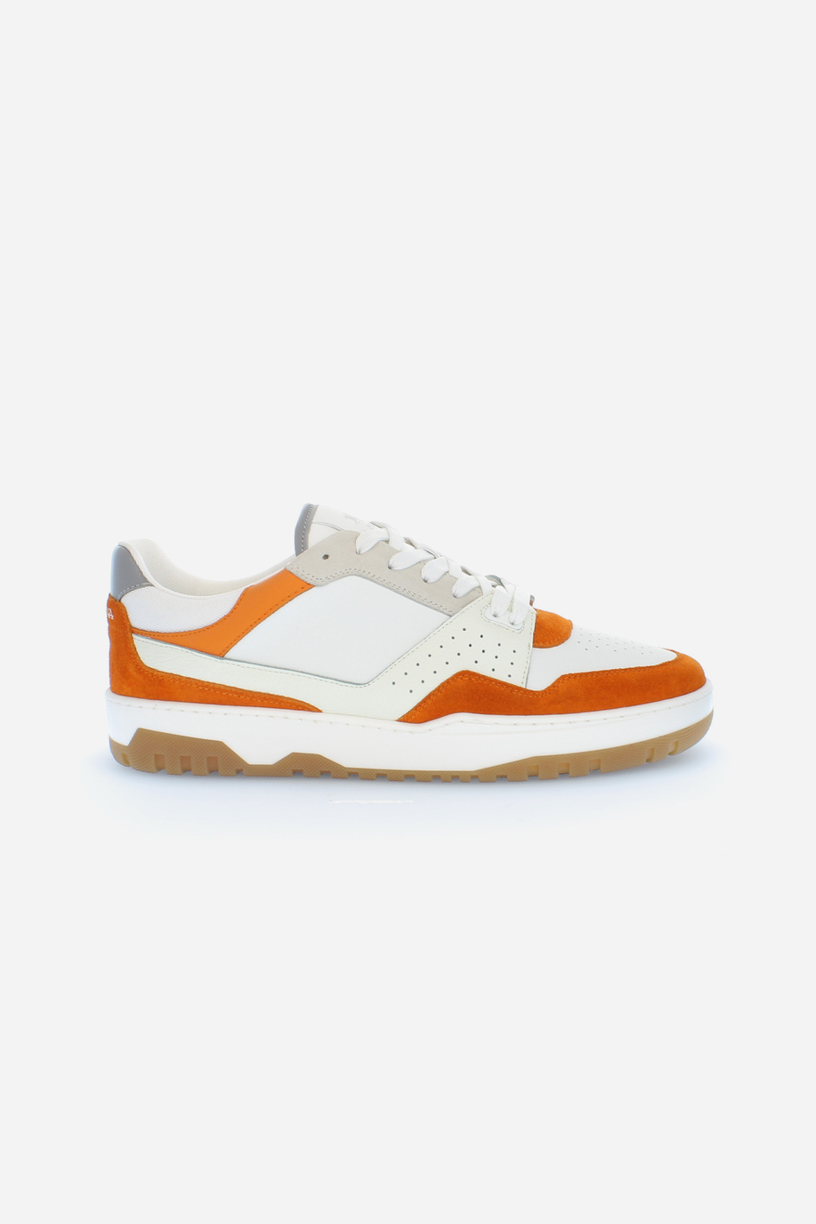 New vintage men's basketball sneaker in mixed vegetable leather - Field 85 - Sneakers Field 85 | La Martina - Official Online Shop