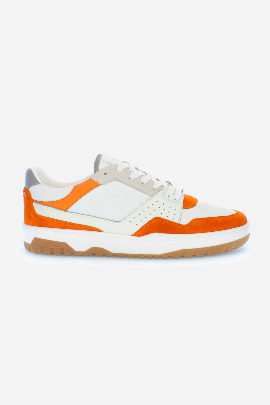 New vintage men's basketball sneaker in mixed vegetable leather - Field 85 - test | La Martina - Official Online Shop