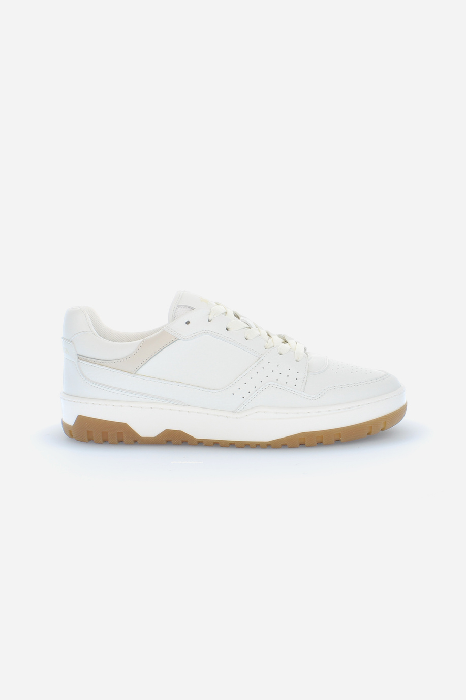 Women's vintage basketball sneaker in mixed vegetable leather - Field 85 - Sneakers Field 85 | La Martina - Official Online Shop