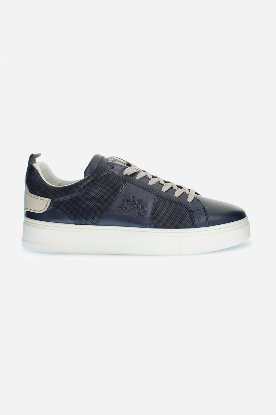 Men's leather trainers with contrasting inserts - Shoes and Accessories | La Martina - Official Online Shop
