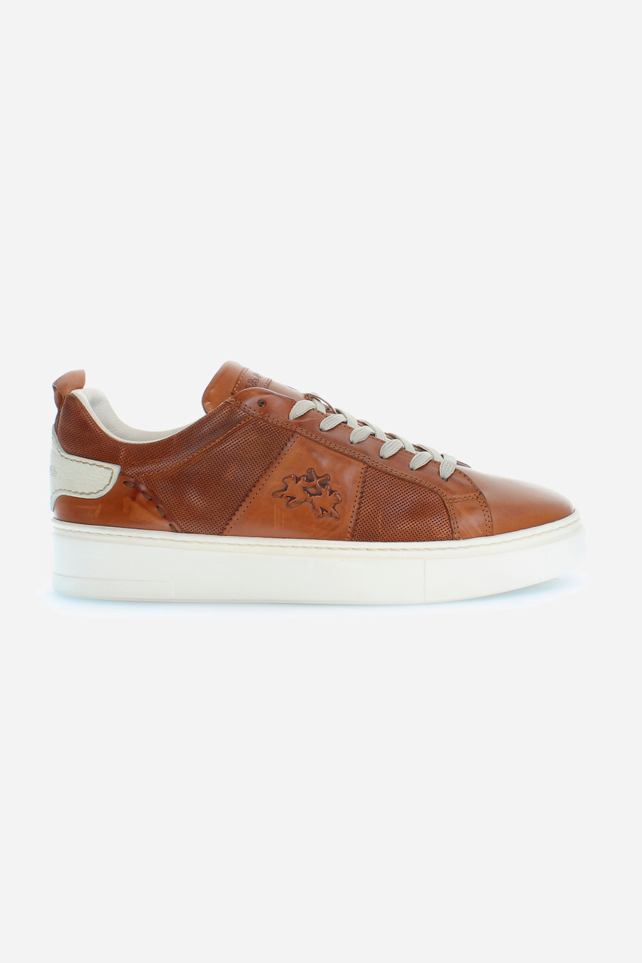 Men's leather trainers with contrasting inserts - Sneakers | La Martina - Official Online Shop
