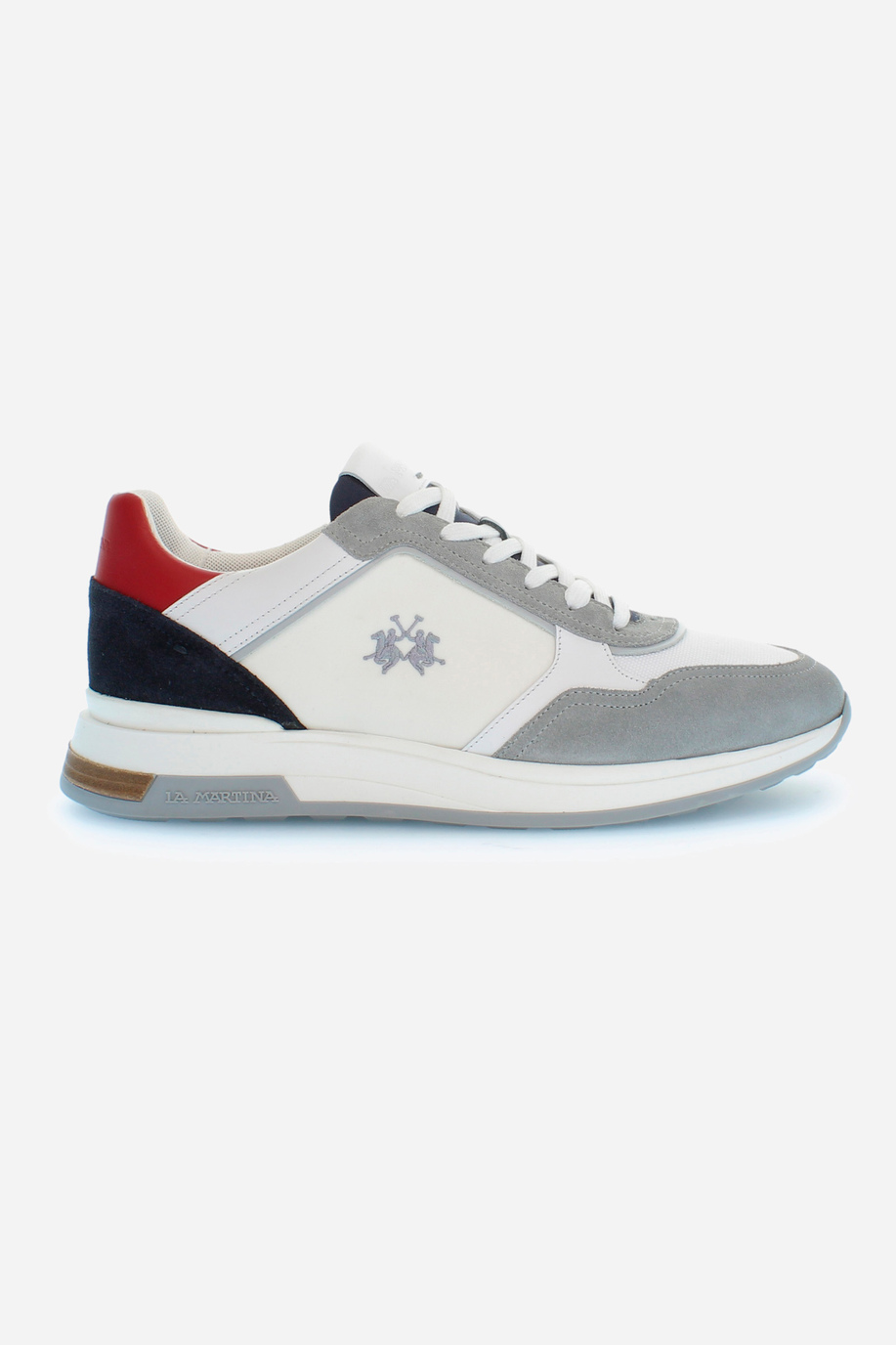 Men's trainers with raised sole in canvas and suede - Footwear | La Martina - Official Online Shop