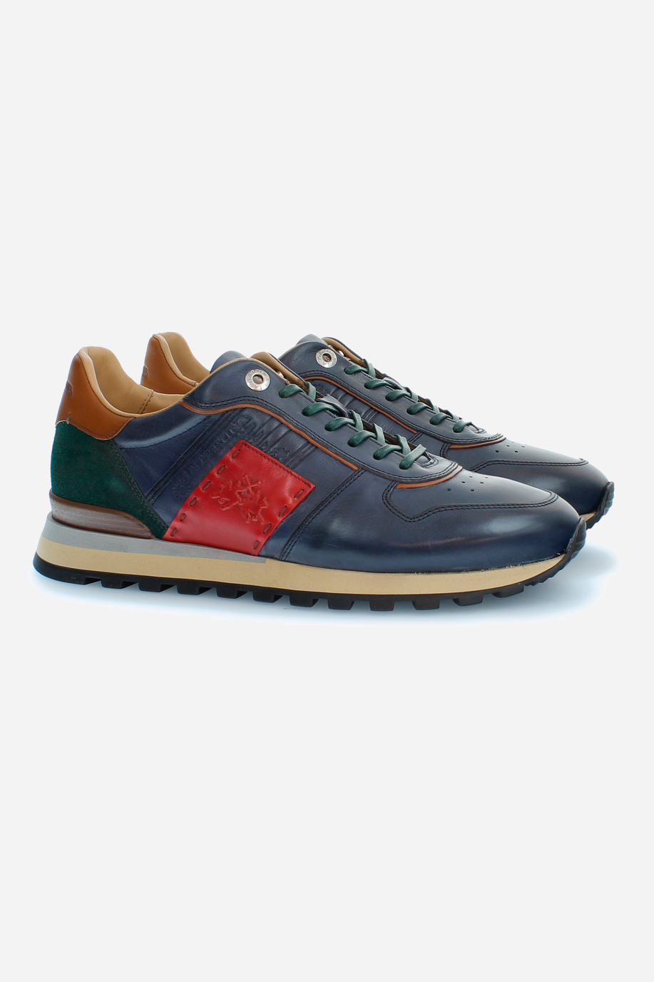 Zapatilla de cuero multicolor para hombre - Zapatos | La Martina - Official Online Shop