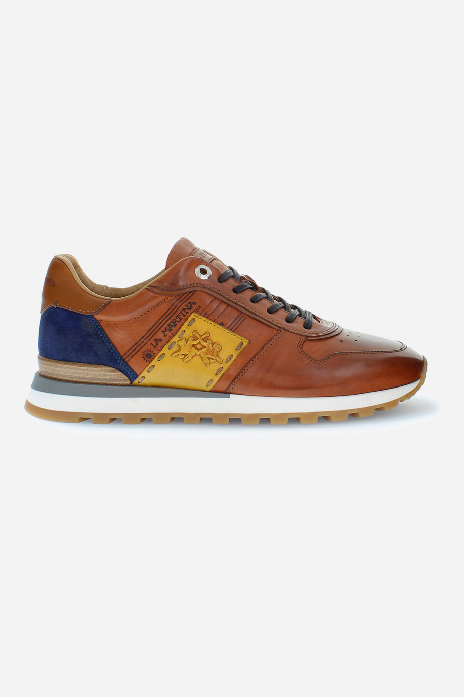 Multi-colour men's trainers in leather - Sneakers | La Martina - Official Online Shop