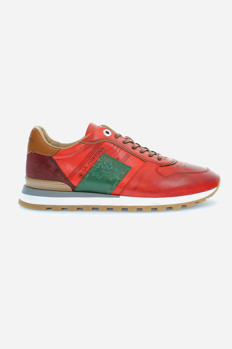 Mehrfarbiger Herren-Sneaker aus Leder. - Schuhe | La Martina - Official Online Shop