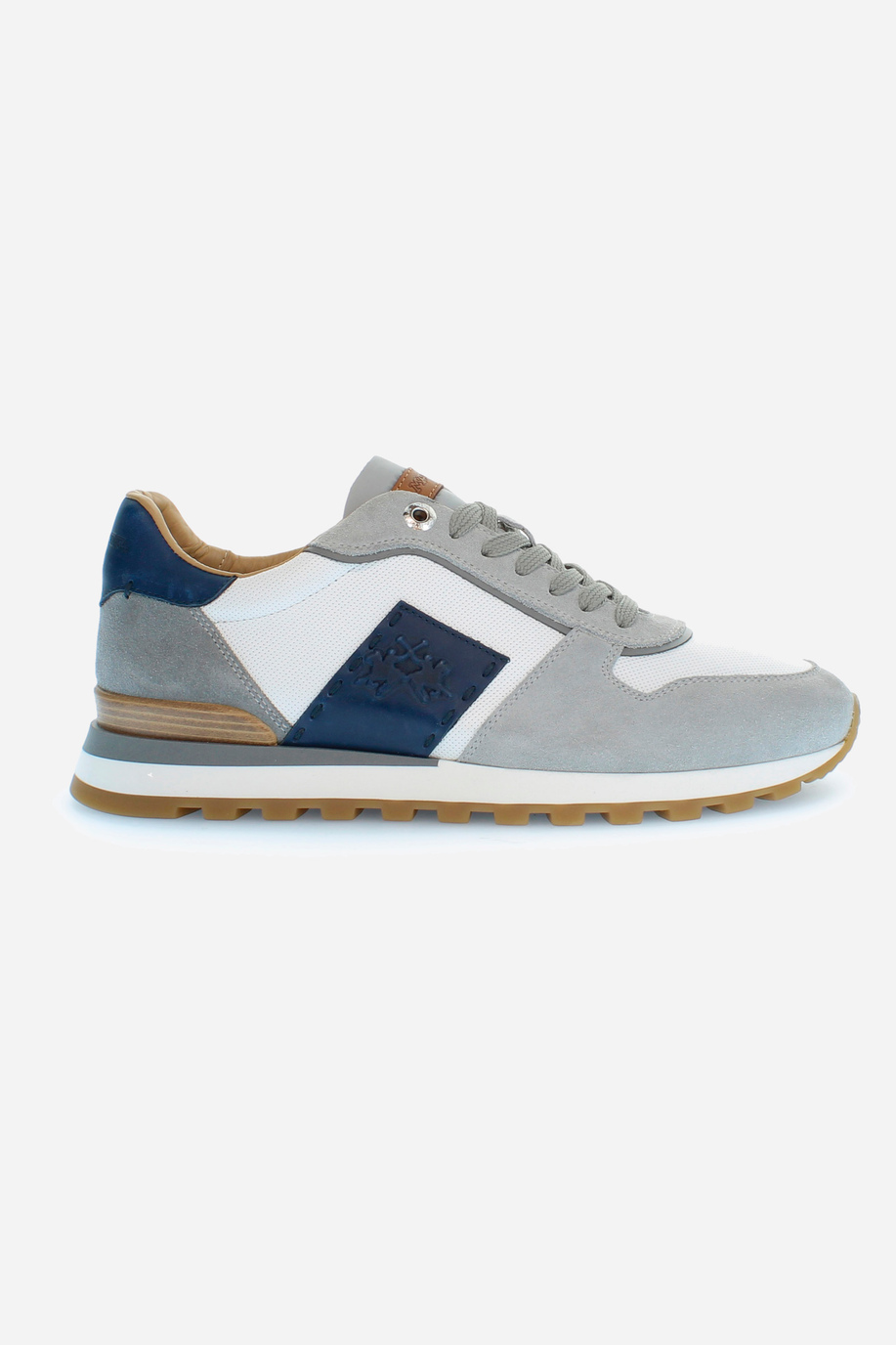 Men's trainers in multi-colour canvas and suede - Footwear | La Martina - Official Online Shop