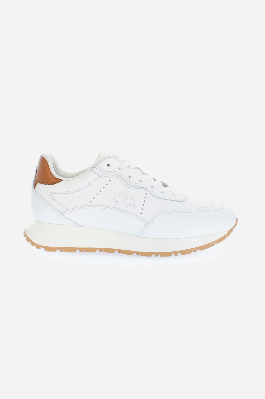 Women's leather trainers with inserts - test | La Martina - Official Online Shop