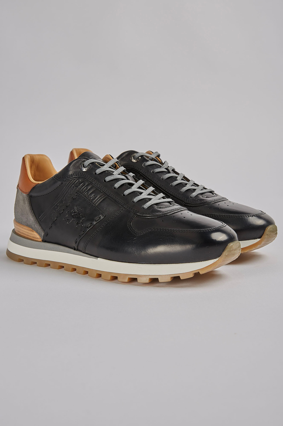 Leather sneaker - no sale permanent | La Martina - Official Online Shop