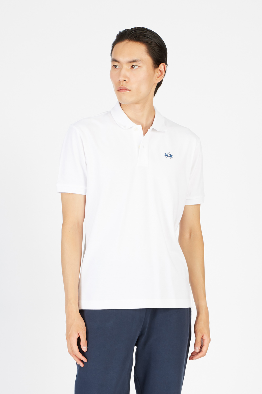 Kurzarm-Poloshirt mit geradem Schnitt für Herren - Tex - no sale permanent | La Martina - Official Online Shop