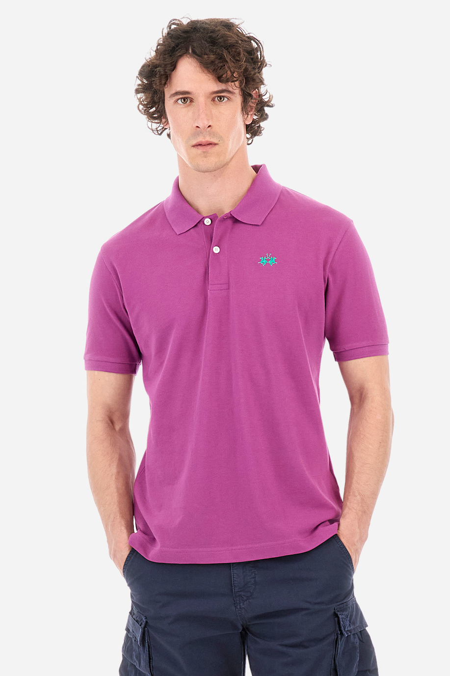 Men's regular fit short-sleeved polo shirt - Tex - Short Sleeve | La Martina - Official Online Shop