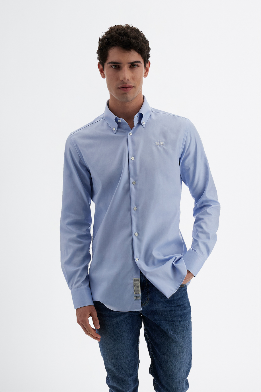 Chemise de coton à manches longues à coupe régulière pour homme Blue Ribbon - Tenues élégantes pour lui | La Martina - Official Online Shop