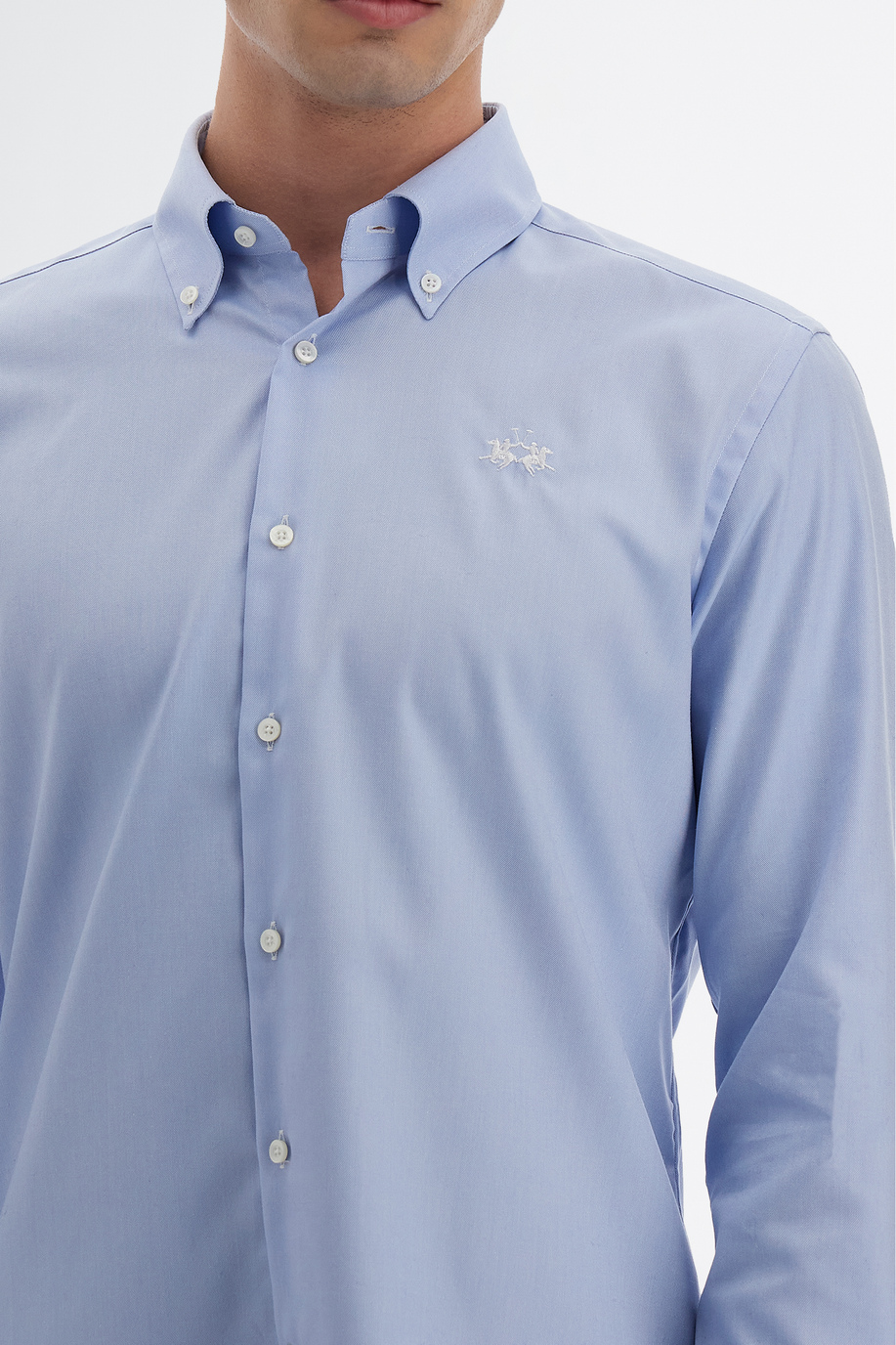 Men’s classic style regular fit long sleeve cotton shirt - Passion - Shirts | La Martina - Official Online Shop