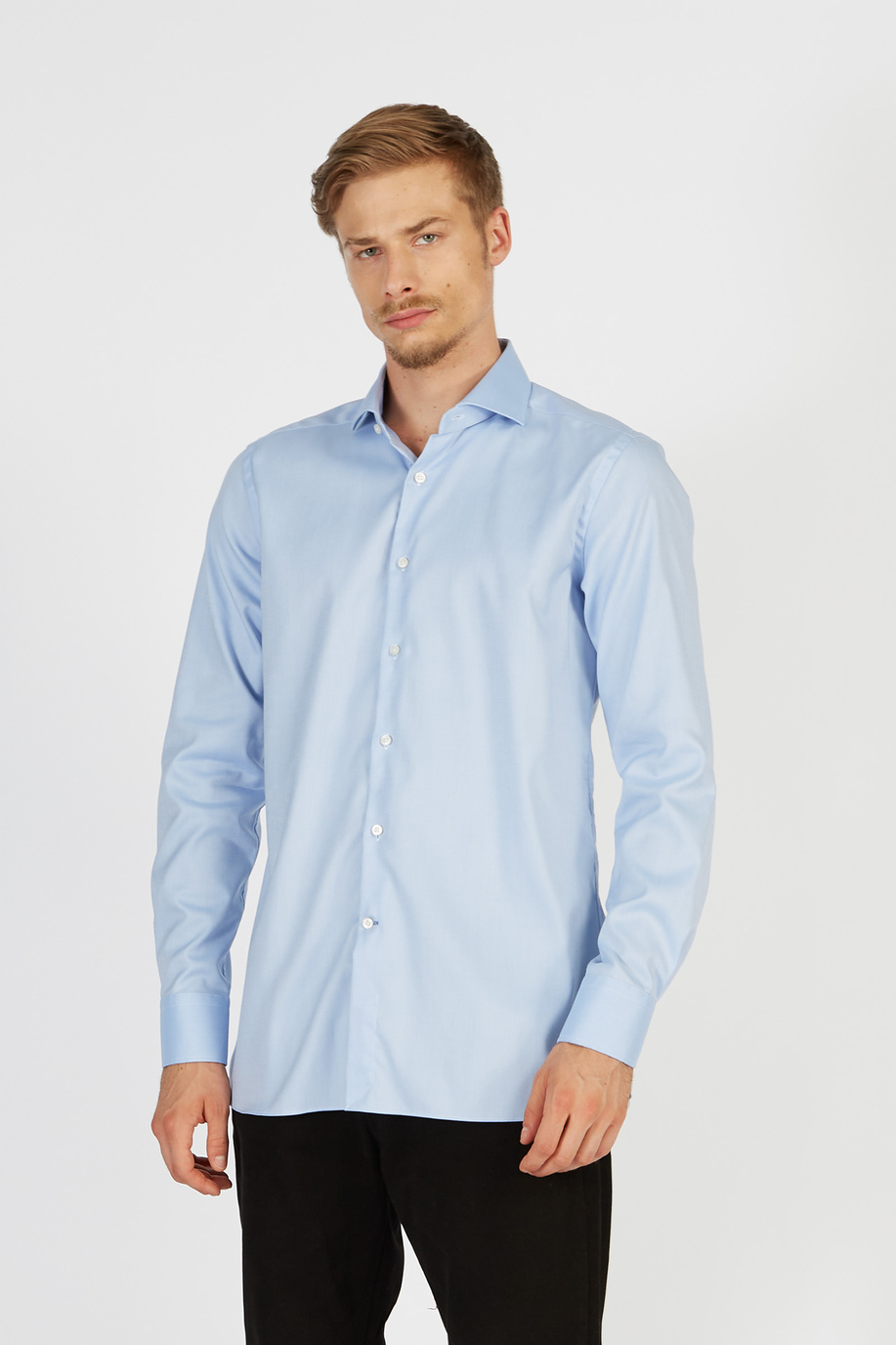 Herrenhemd im klassischen Stil aus Baumwolle mit langen Ärmeln - Paternò - Eleganter Look für ihn | La Martina - Official Online Shop