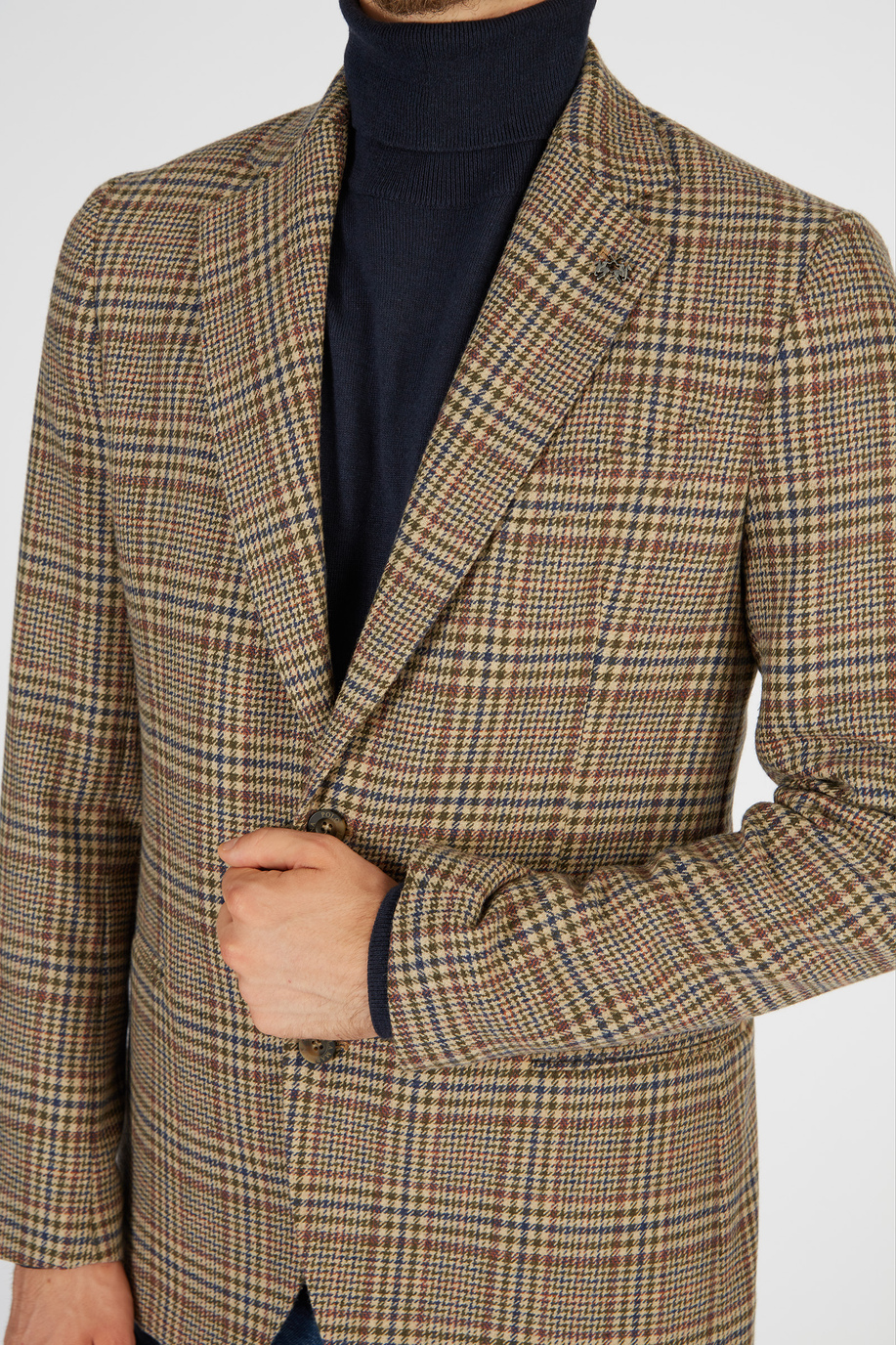 Single-breasted wool blend Blue Ribbon jacket with two regular fit buttons - Outerwear and Jackets | La Martina - Official Online Shop