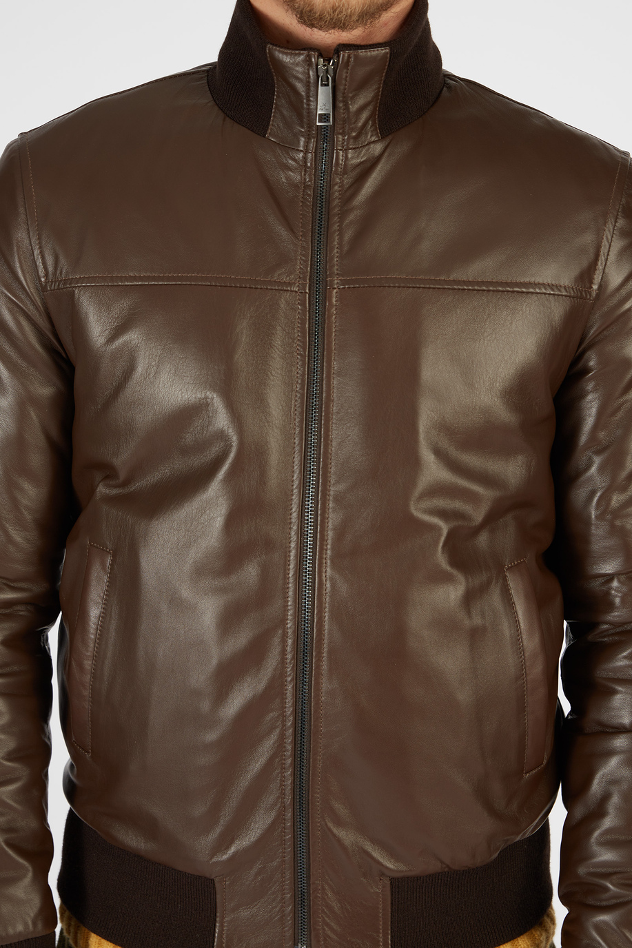 Blue Ribbon leather jacket with regular fit zip front closure - Winter looks for him | La Martina - Official Online Shop