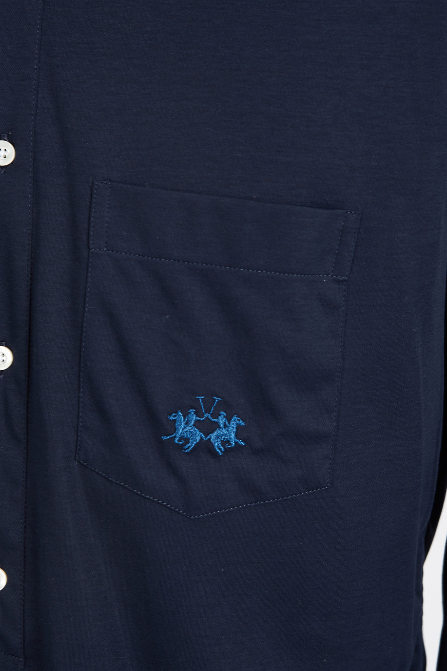 Men's custom fit long sleeve jersey cotton shirt - Varden - test 2 | La Martina - Official Online Shop