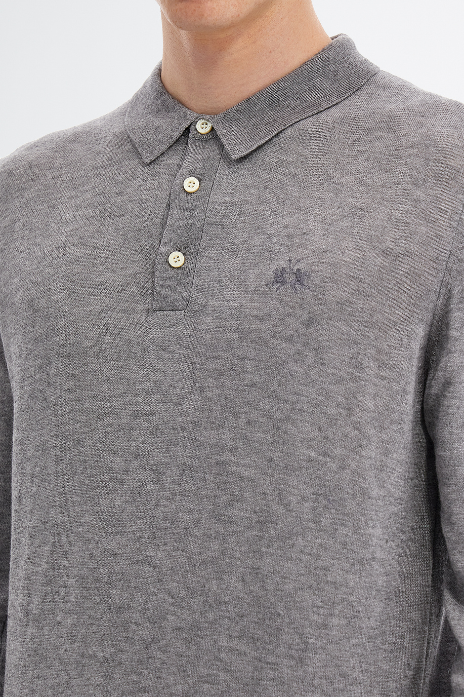 Men’s Blue Ribbon sweater in regular fit cashmere blend - Knitwear | La Martina - Official Online Shop