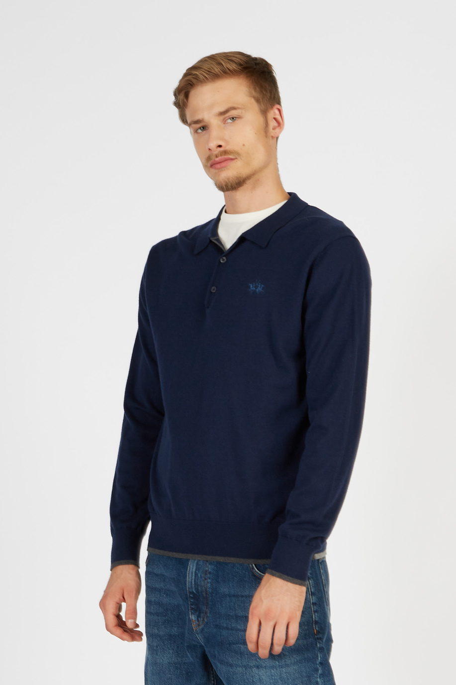 Men’s Blue Ribbon sweater in regular fit cashmere blend - Winter looks for him | La Martina - Official Online Shop