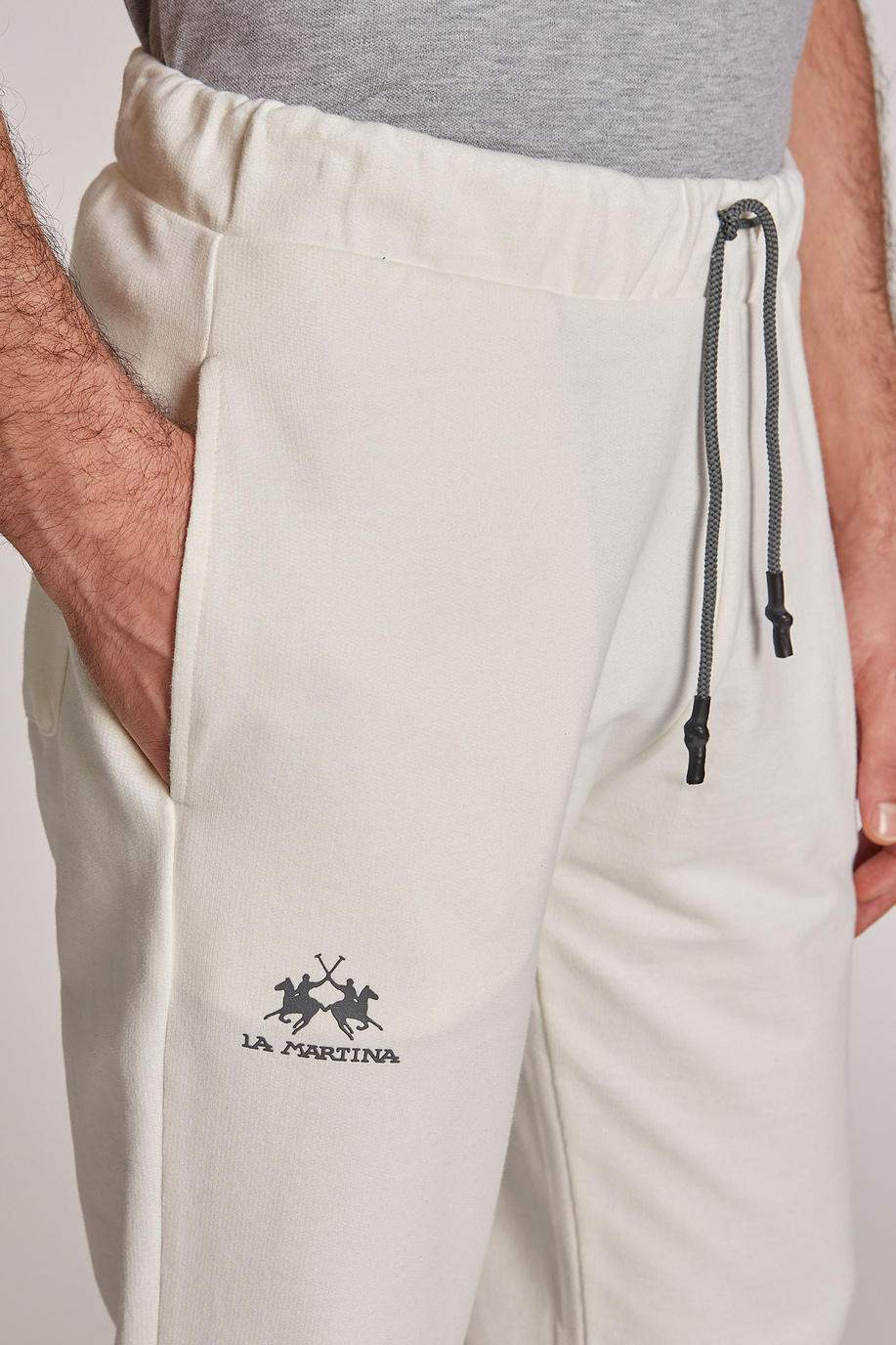 Pantalon homme en coton coupe classique - no sale permanent | La Martina - Official Online Shop