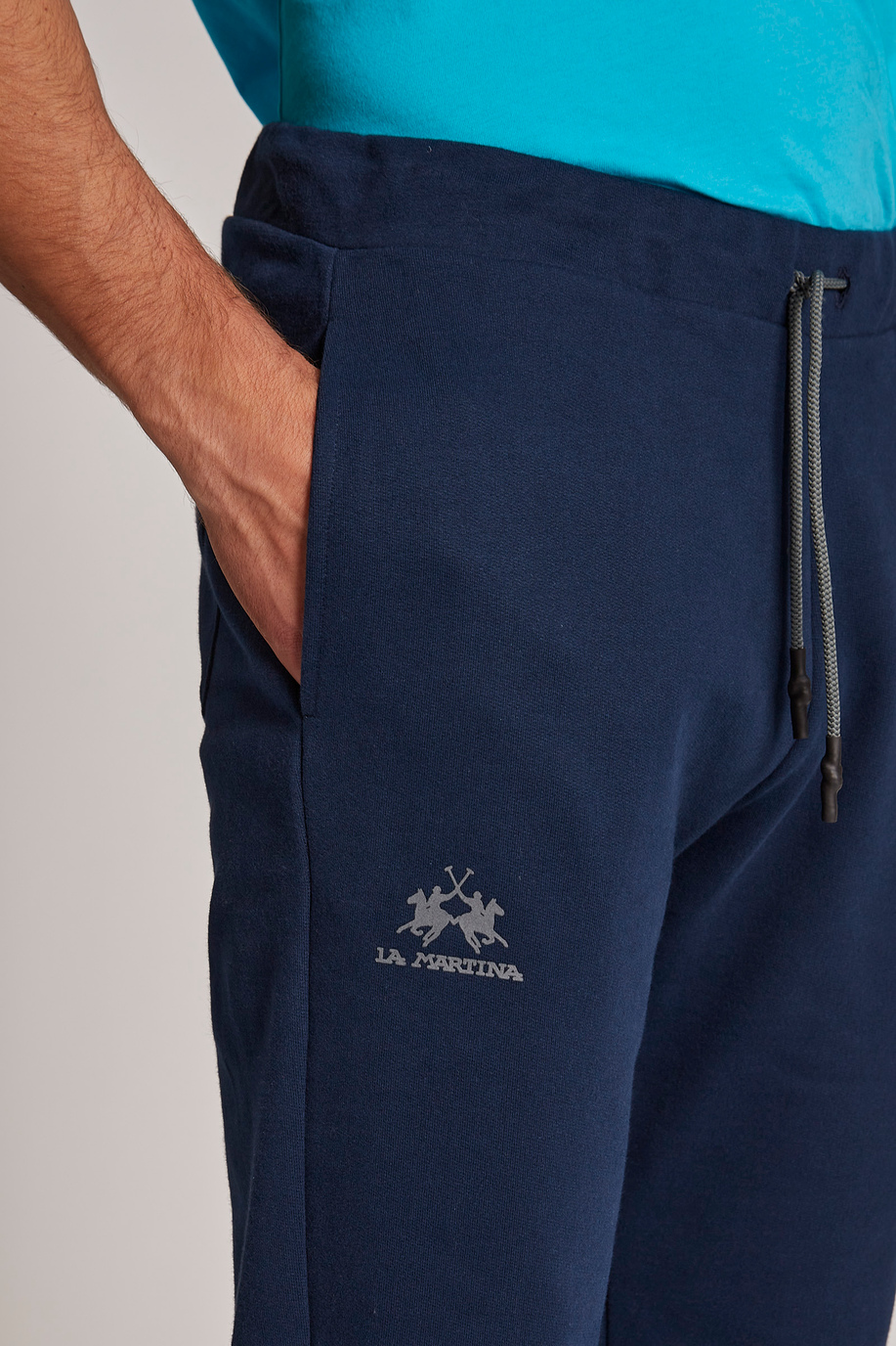 Men's regular-fit cotton trousers - Trousers | La Martina - Official Online Shop